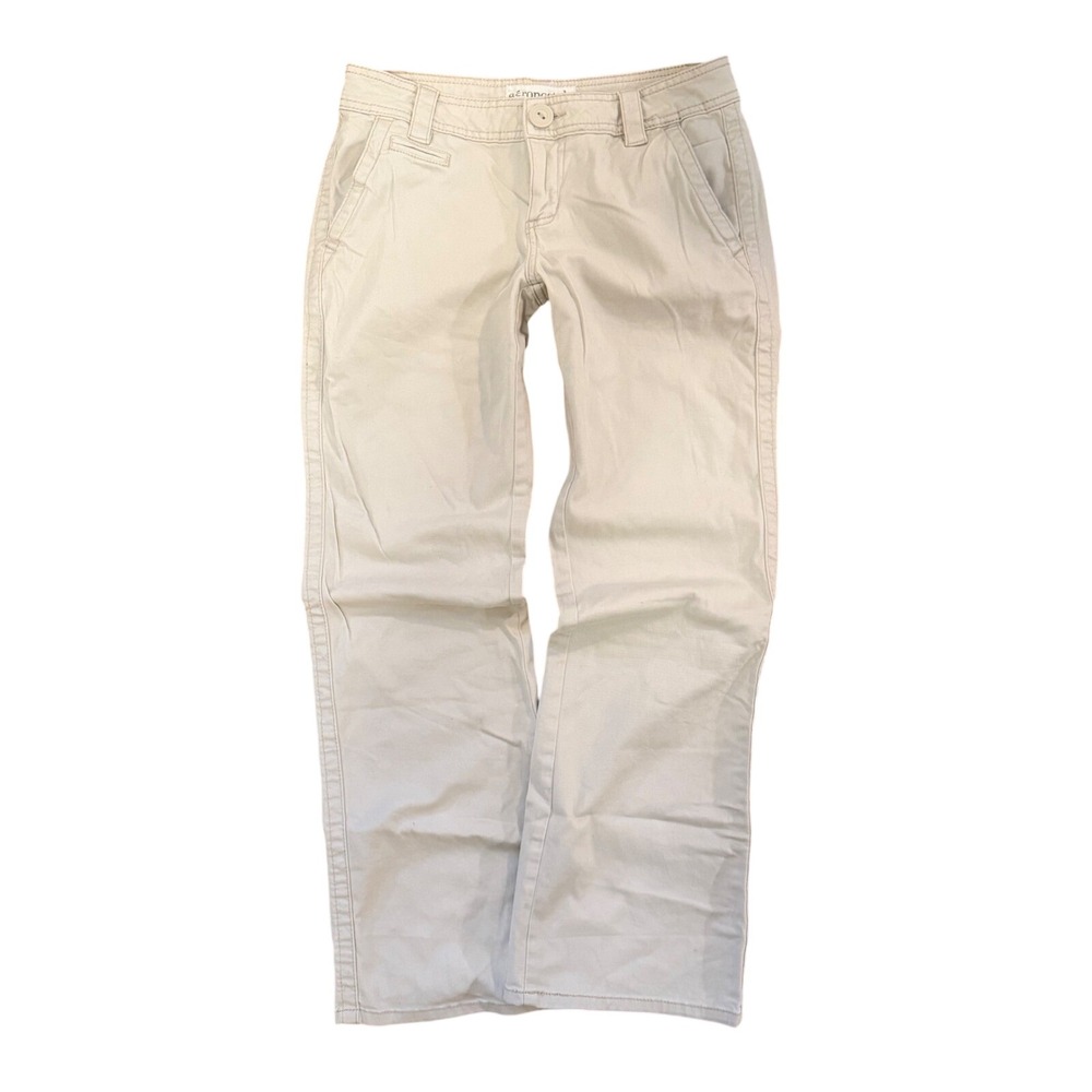 Aeropostale‎ Womens Khaki Stretch Chino Pants Tan Straight Leg Size 7/8 Short